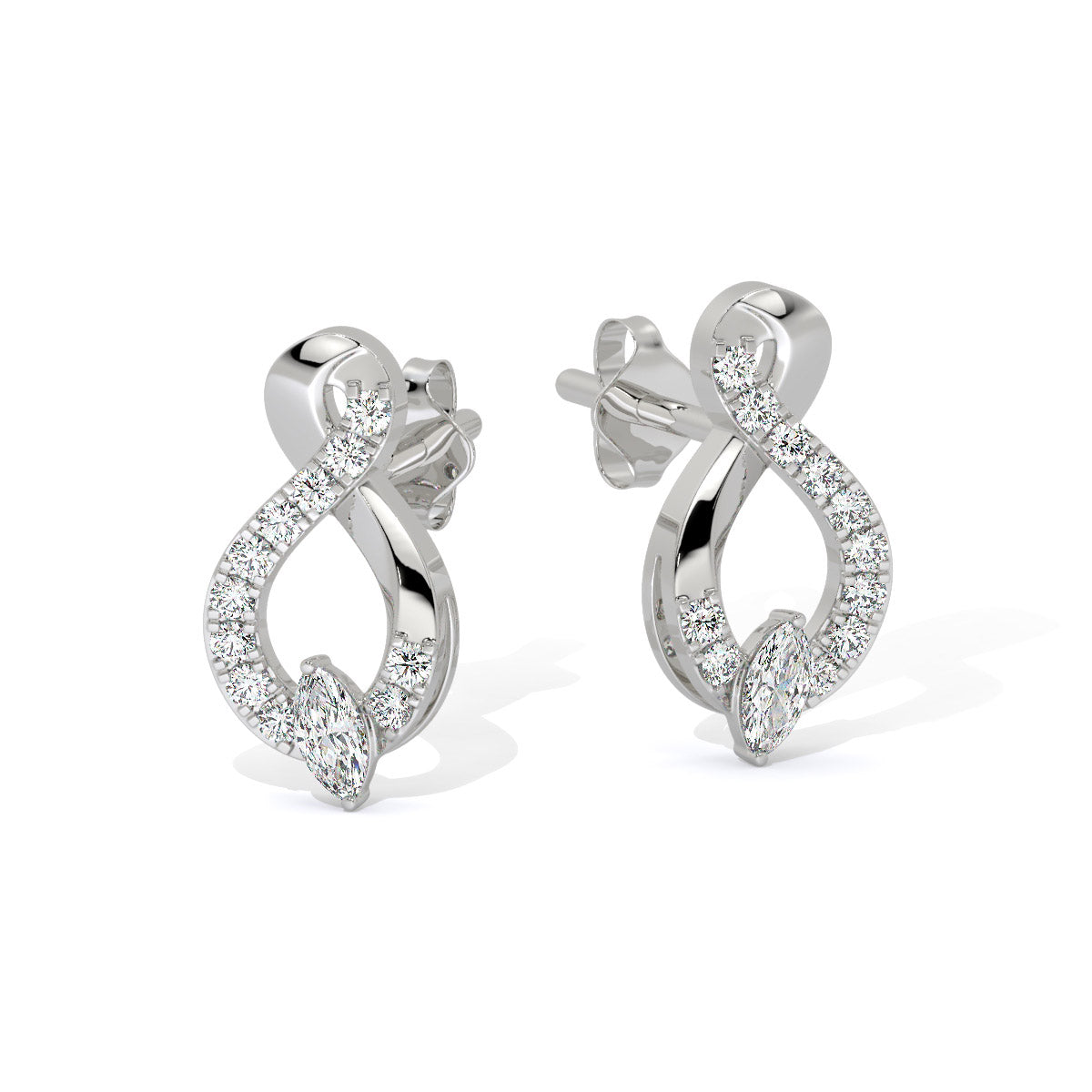 Florencia Curve Sparkling Diamond Drops