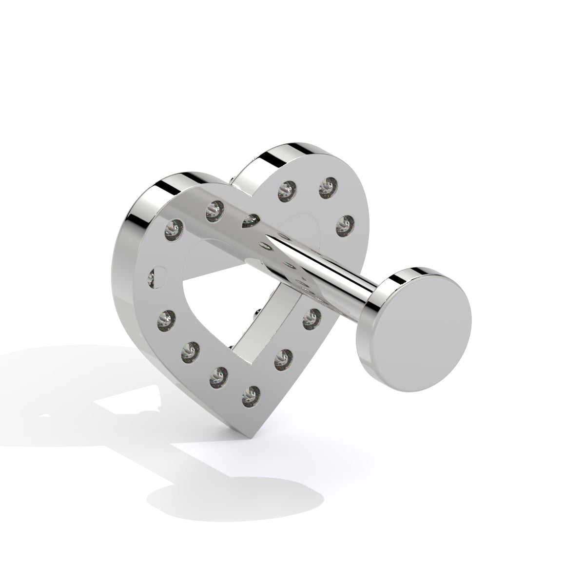 Eternal Love Diamond Heart Nose Pin