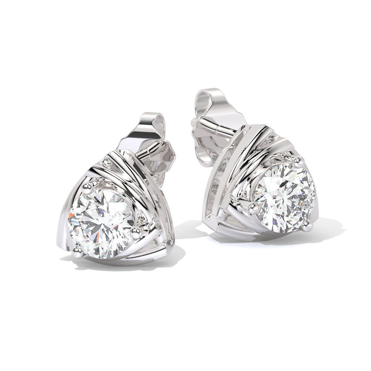 Triangle-Cut Diamond Studs