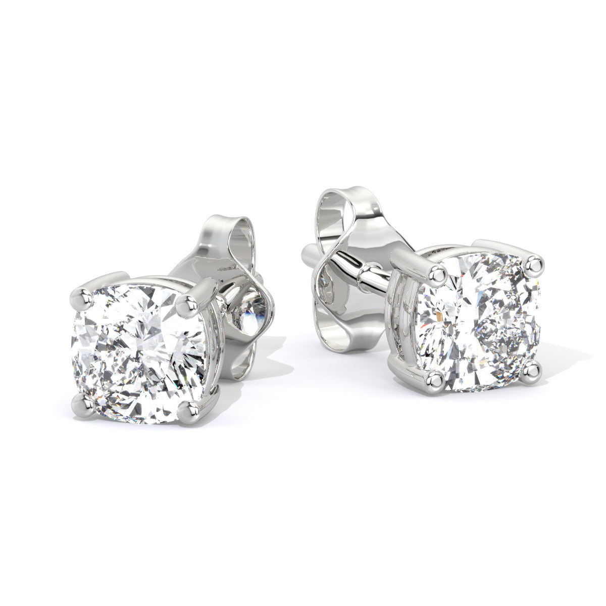Cushion-Cut Diamond Studs