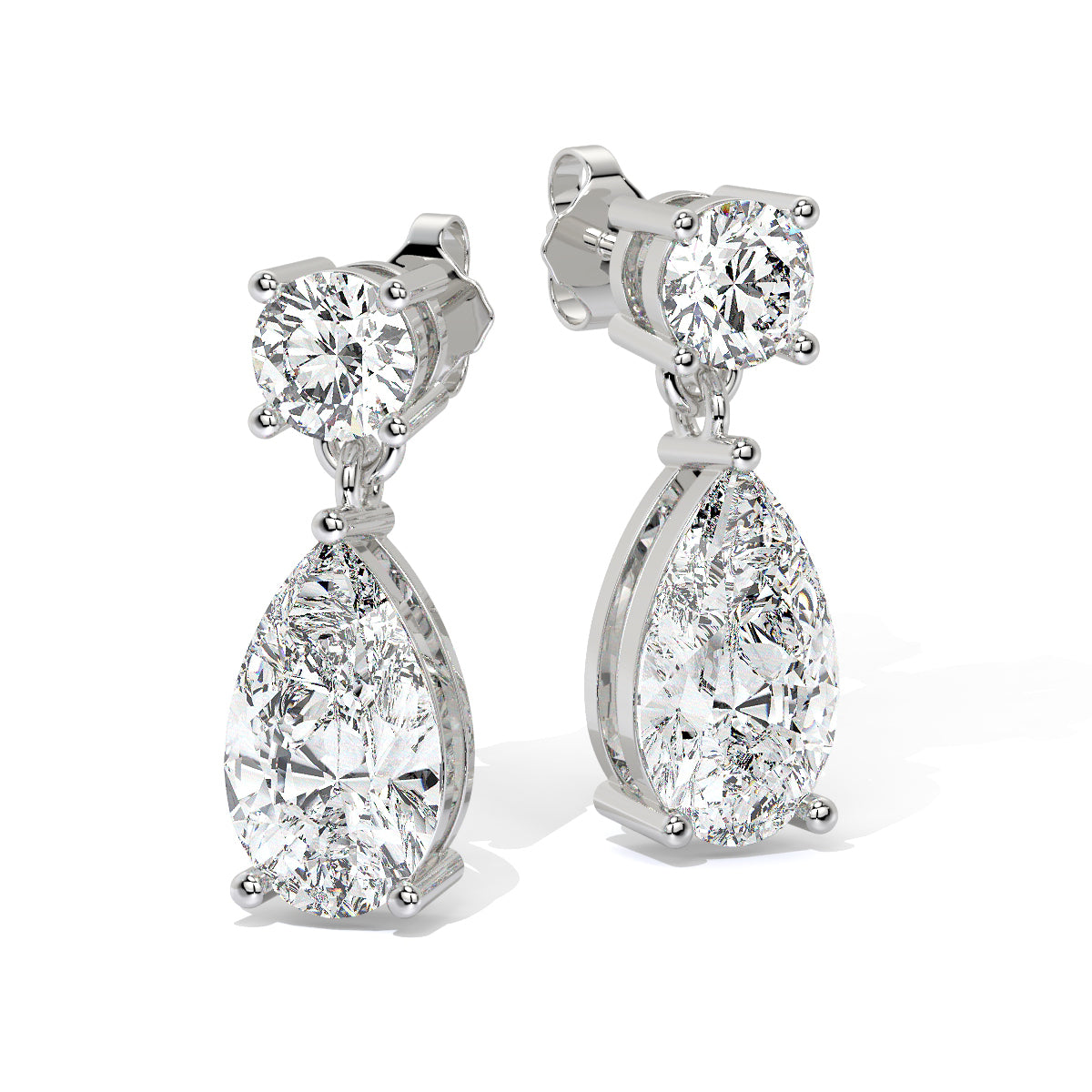 Elegant Pear-Cut Diamond Drops