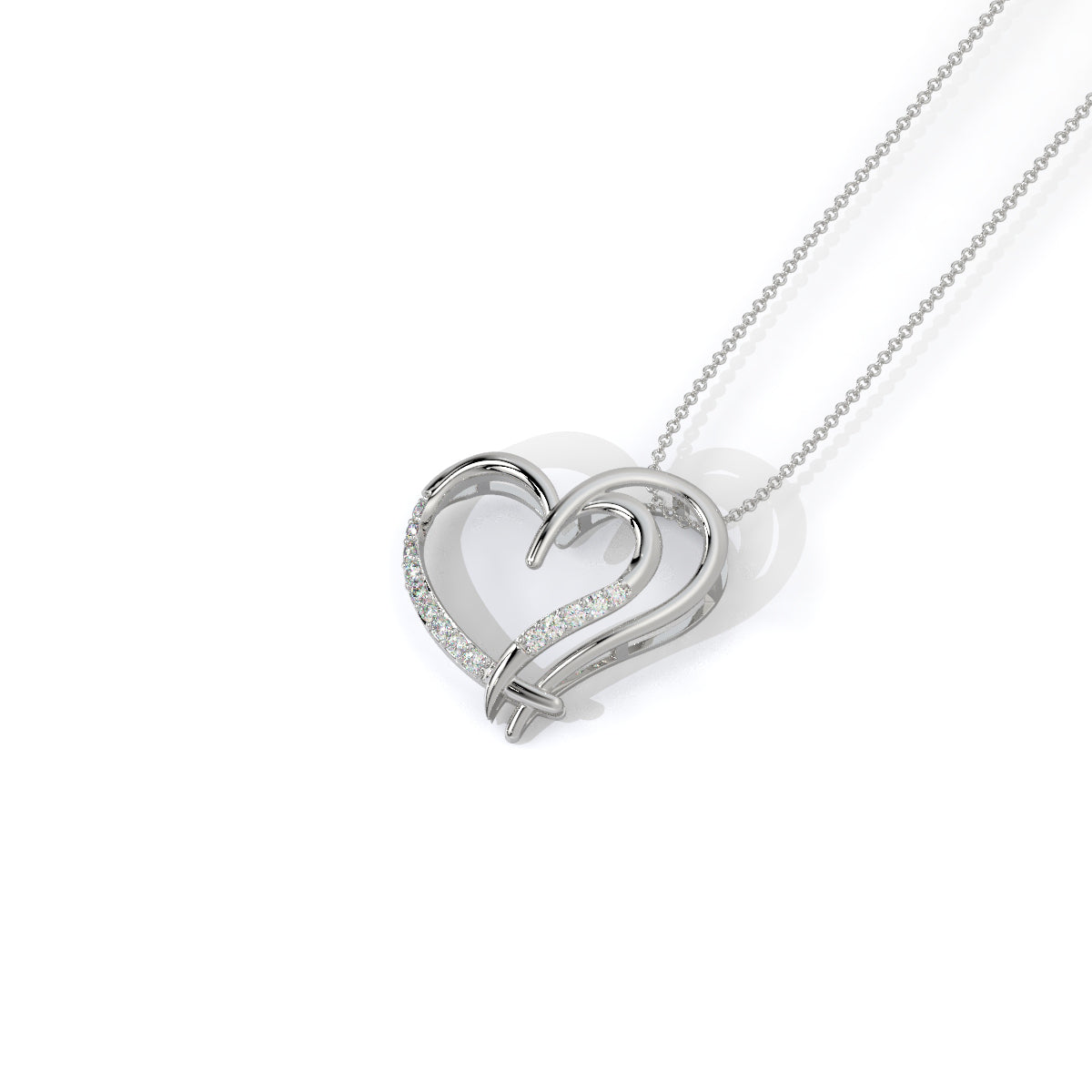 Dual-Heart Diamond Pendant