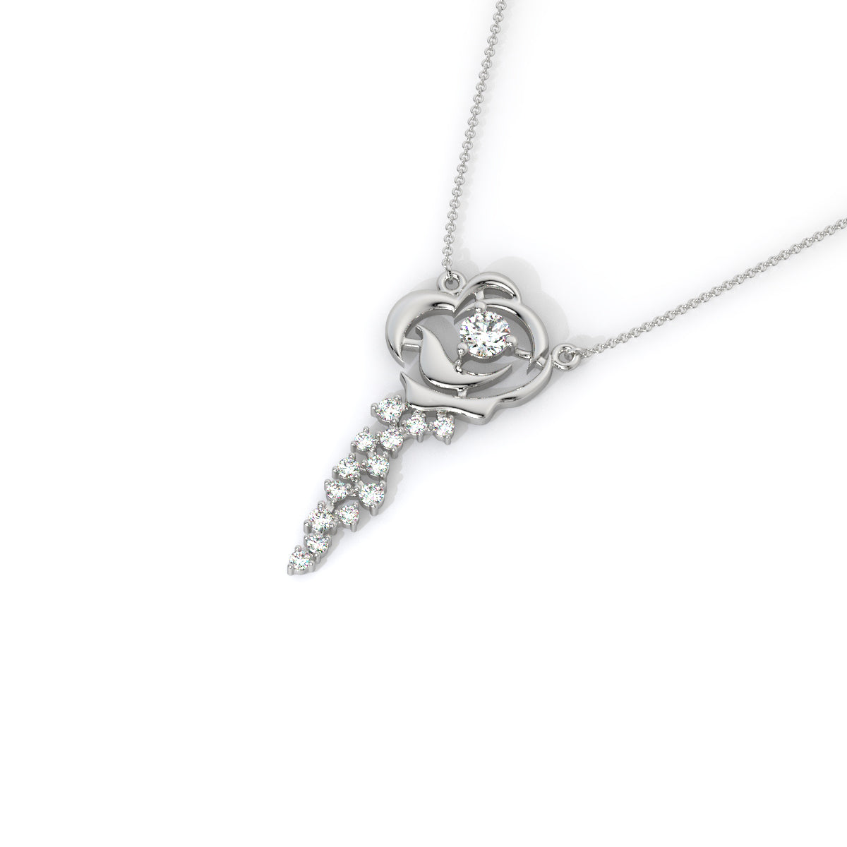 Rose Blossom Diamond Pendant