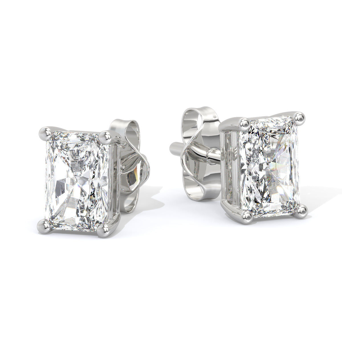 Radiant-Cut Diamond Studs