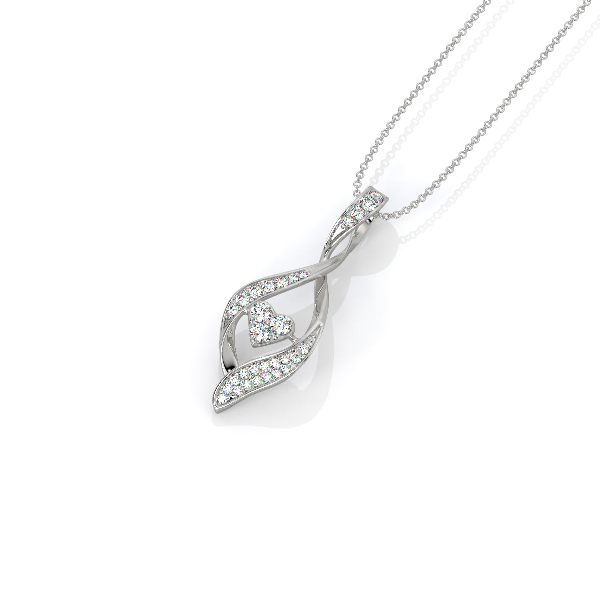 Fluid Motion Heart Diamond Pendant
