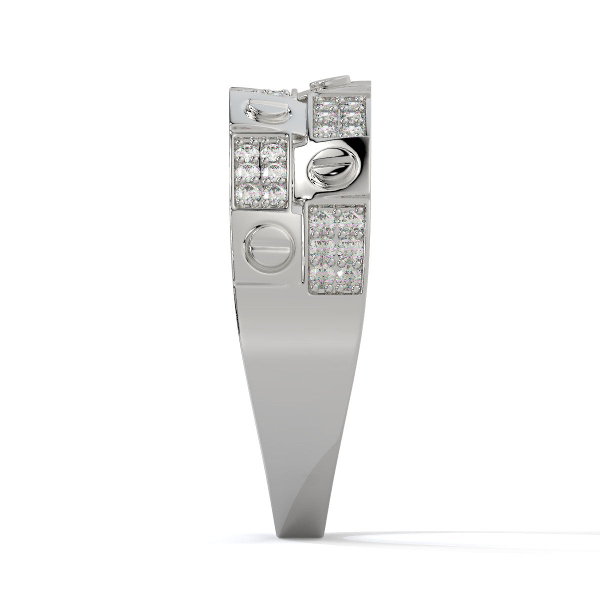 Screw Motif Luxe Dual-Tone Men's Diamond Ring