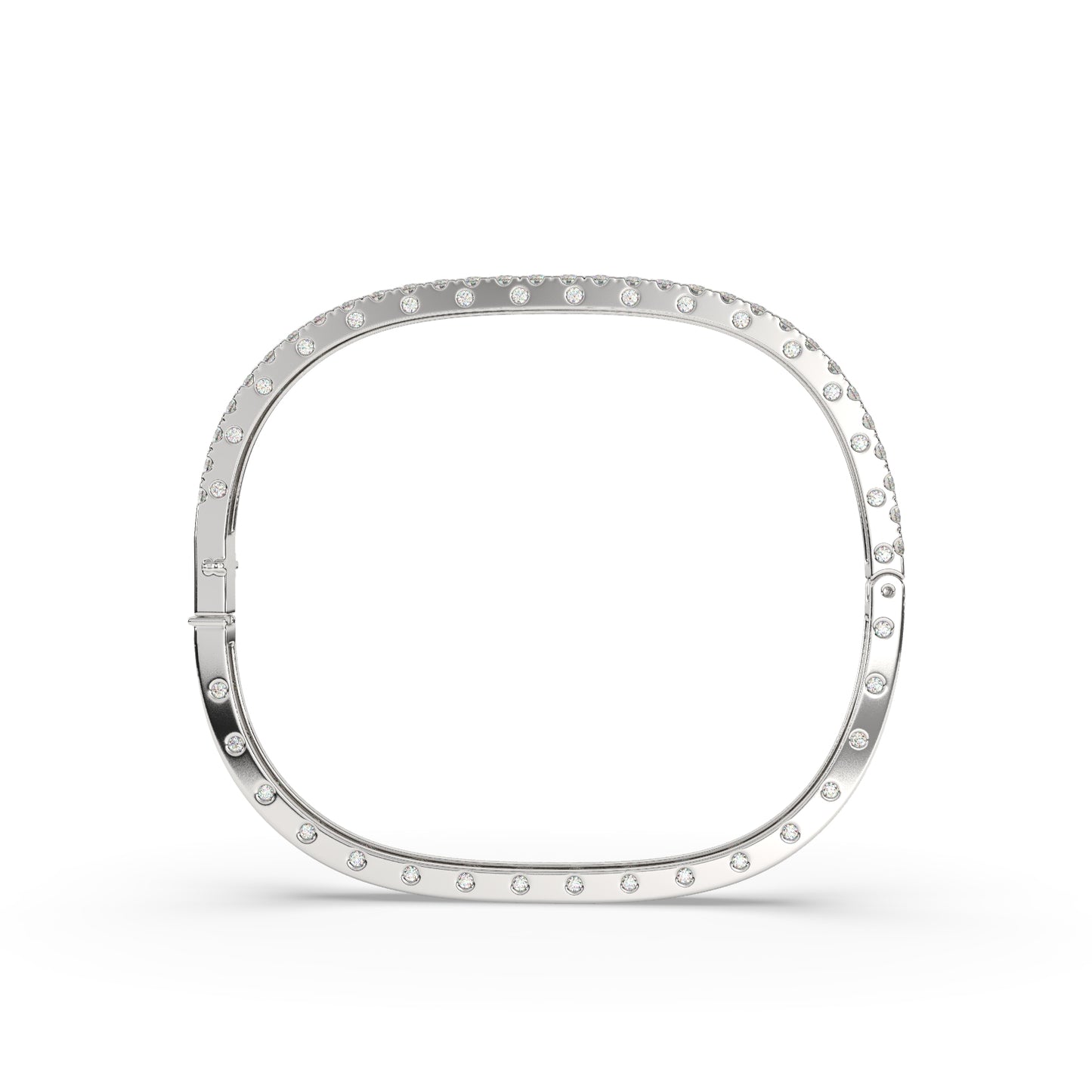 Modern Diamond-Studded Square Bangle