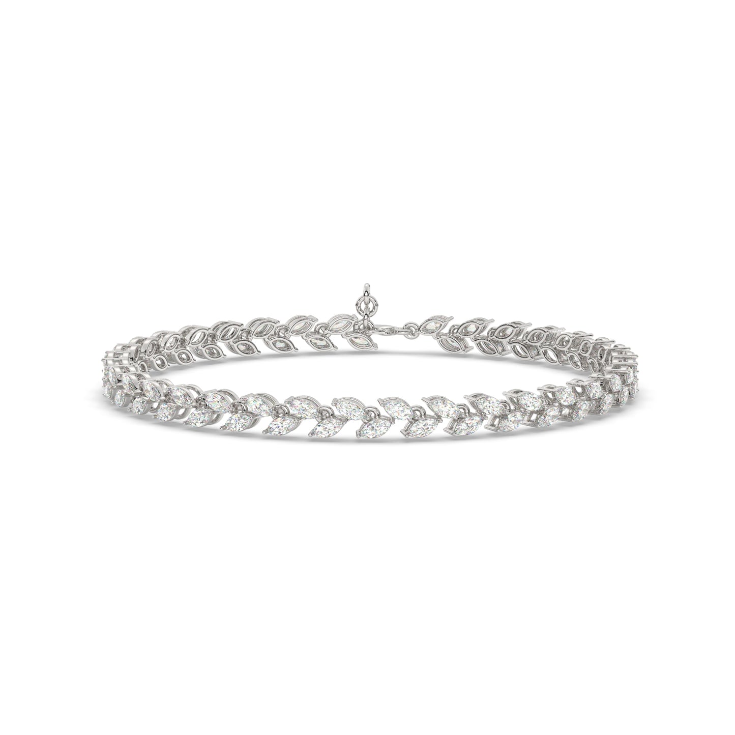 Leaf Tennis Diamond Bracelet