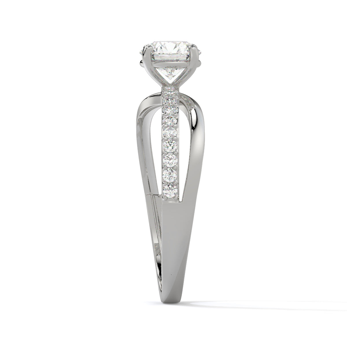 Graceful Harmony Dual-Tone Diamond Ring