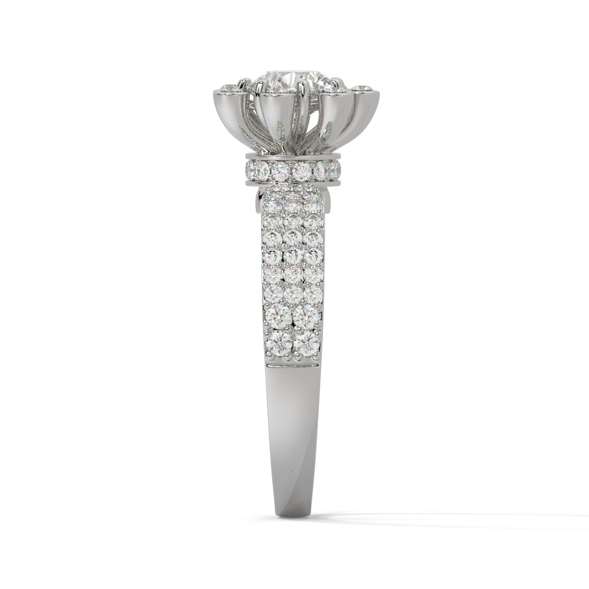 Radiant Dual-Tone Blossom Diamond Ring
