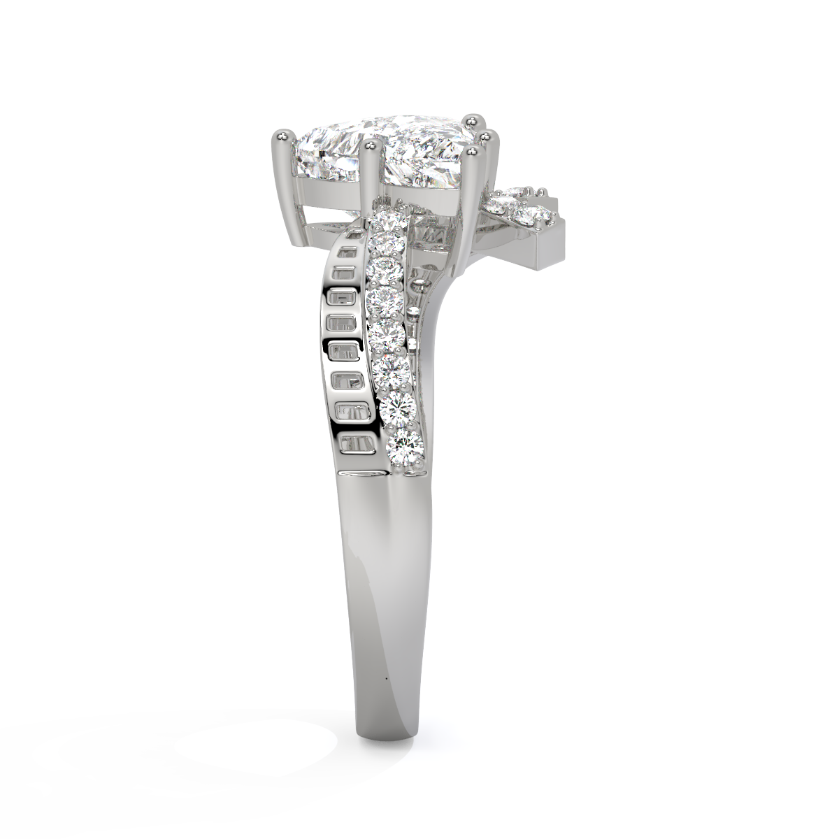 Lotus-Cut Diamond Ring