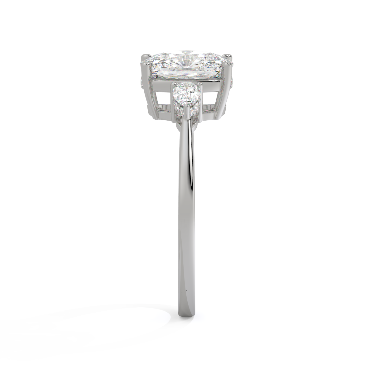 Cushion-Cut Three-Stone Ring