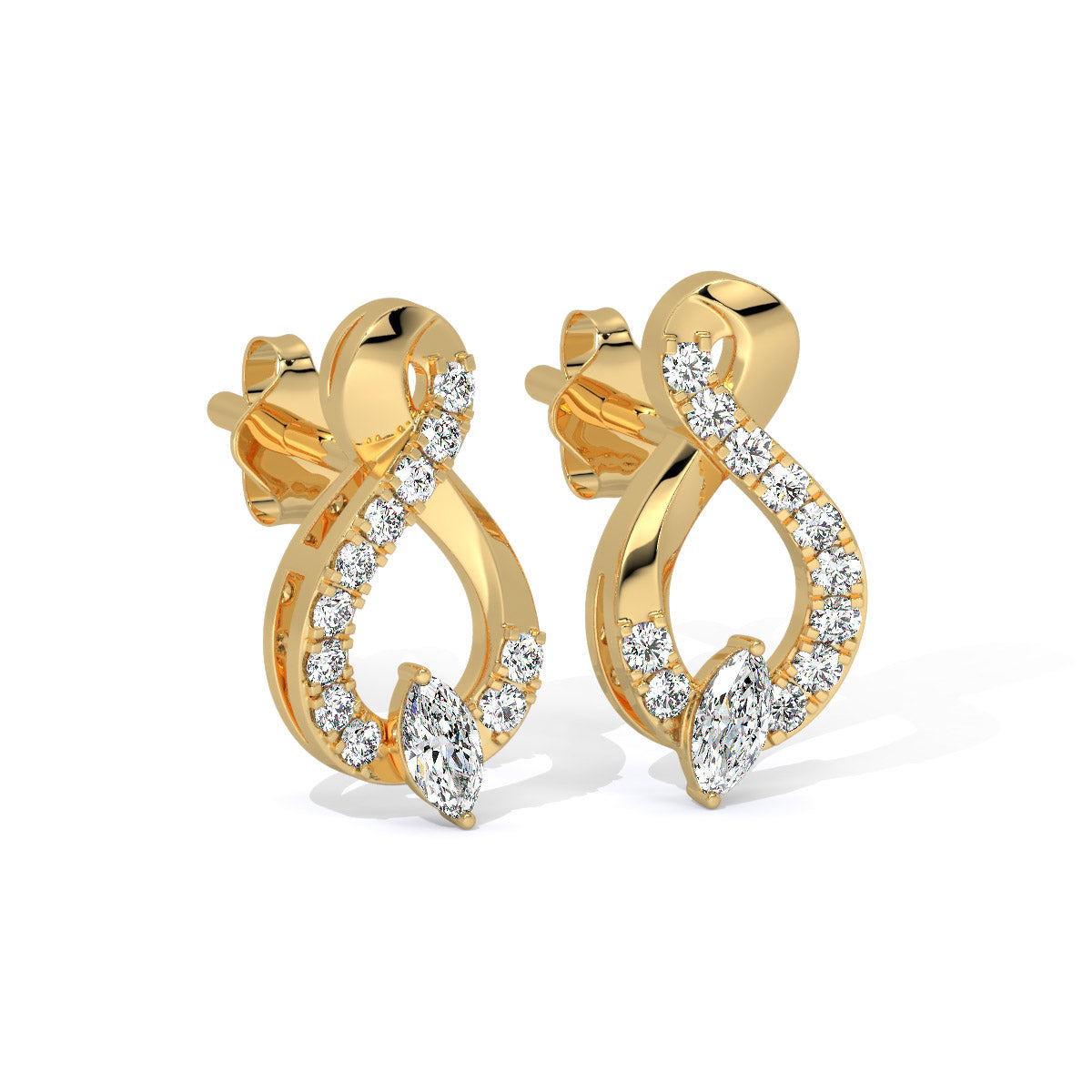 Florencia Curve Sparkling Diamond Drops