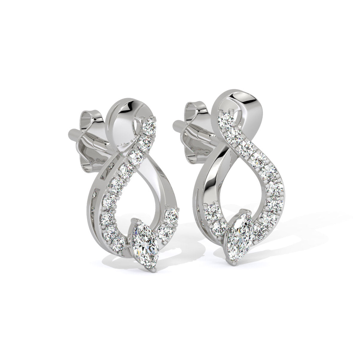 Florencia Curve Sparkling Diamond Drops