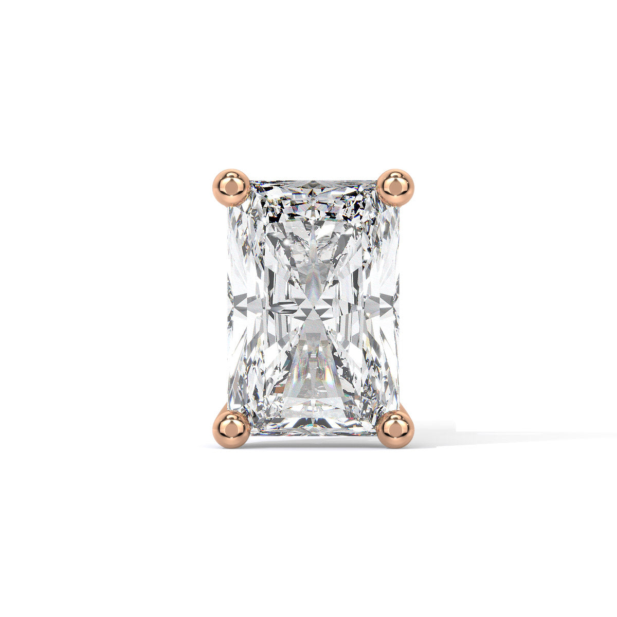 Radiant-Cut Men's Diamond Stud