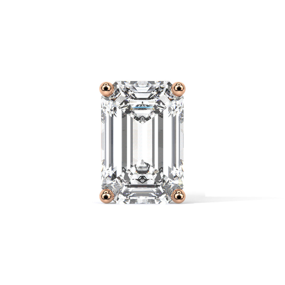 Emerald-Cut Men's Diamond Stud