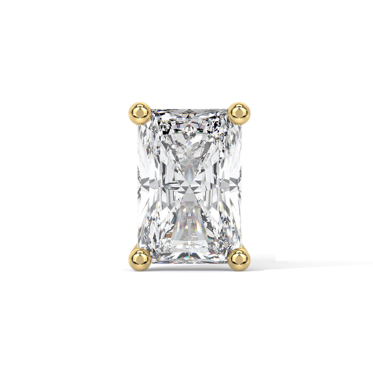 Radiant-Cut Men's Diamond Stud