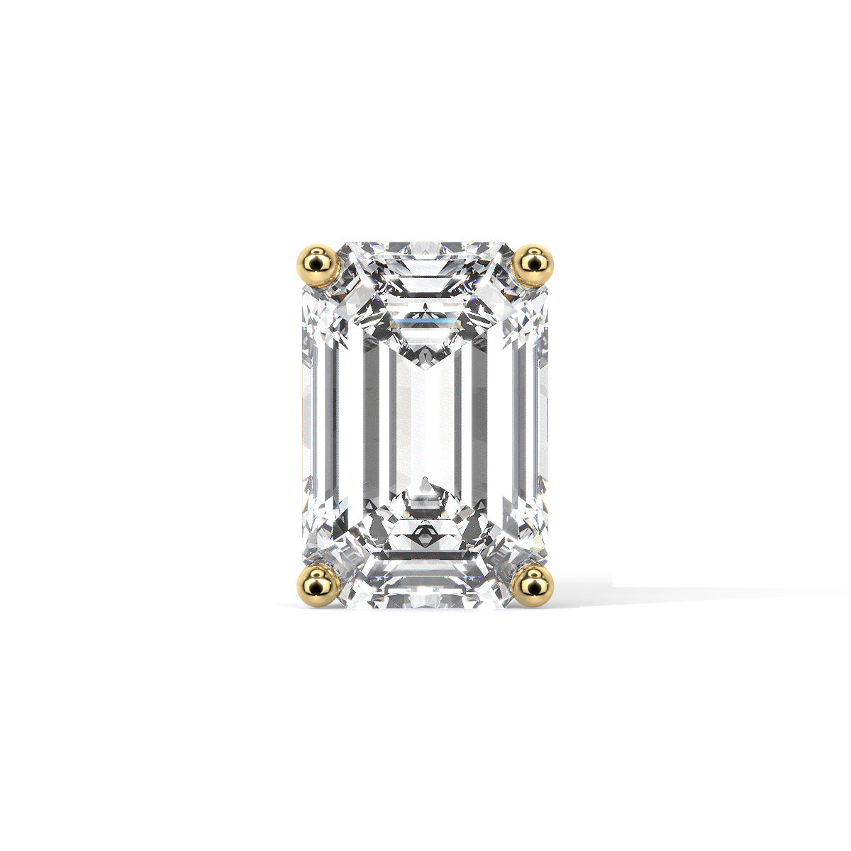 Emerald-Cut Men's Diamond Stud