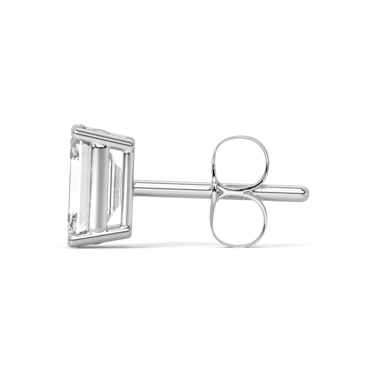 Emerald-Cut Men's Diamond Stud