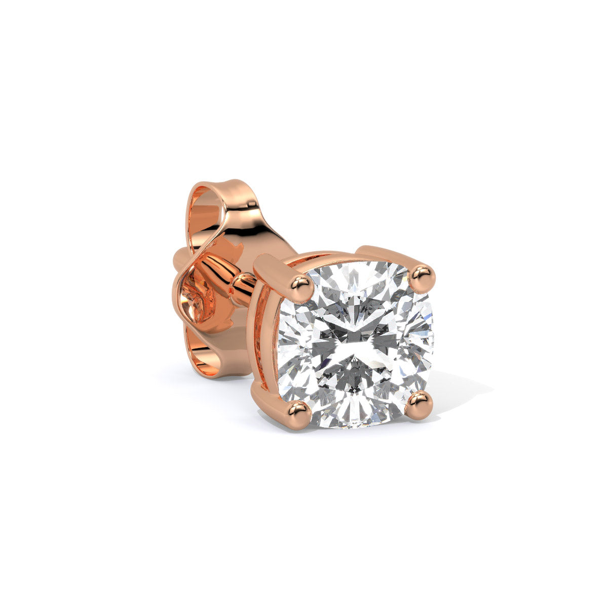 Cushion-Cut Men's Diamond Stud