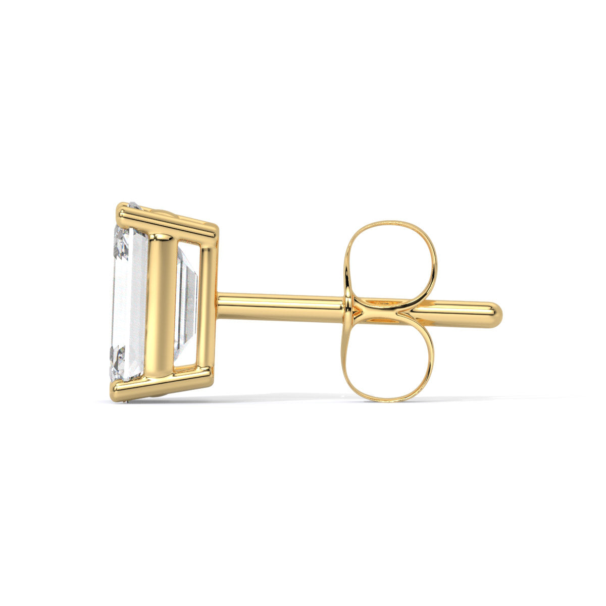 Emerald-Cut Men's Diamond Stud
