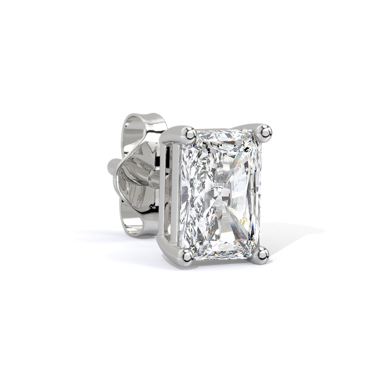 Radiant-Cut Men's Diamond Stud