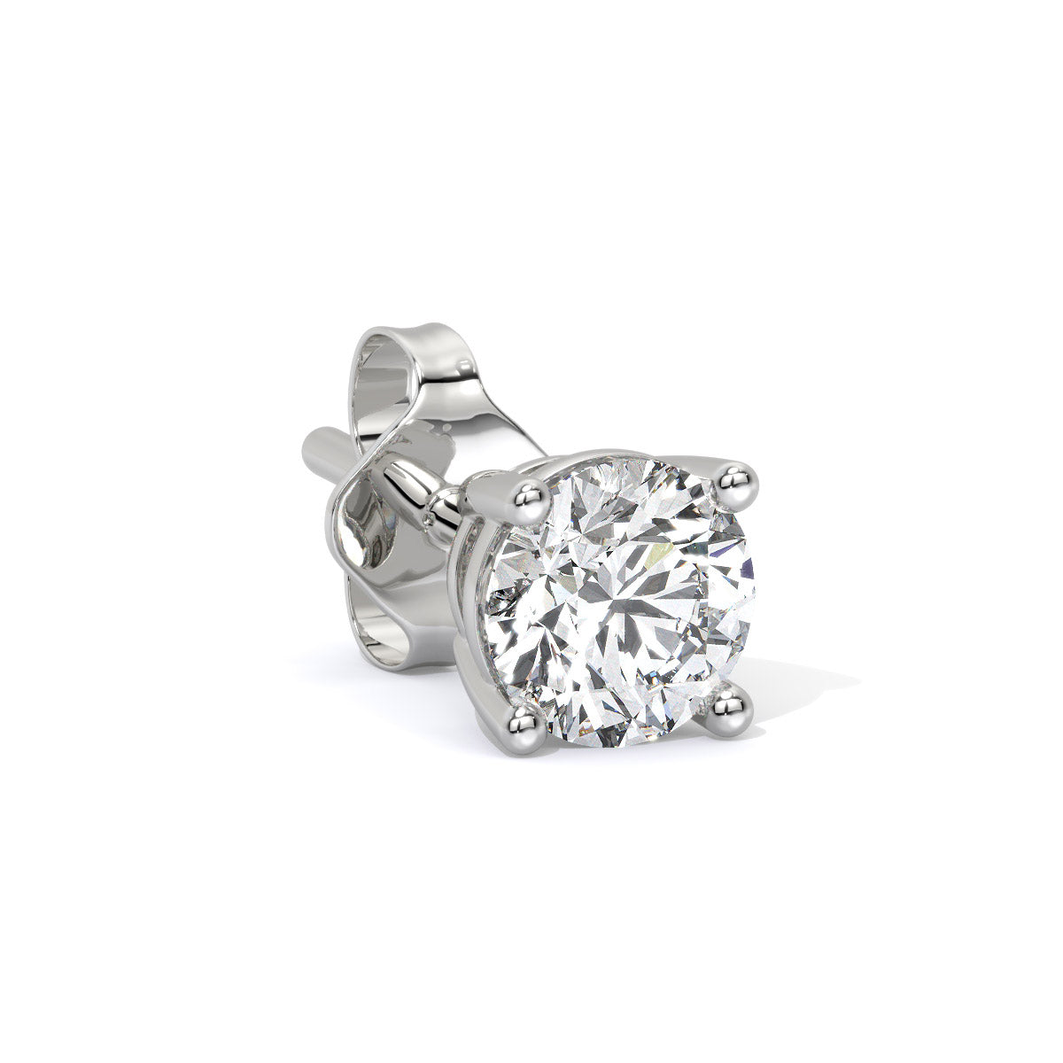 Round-Cut Men's Diamond Stud