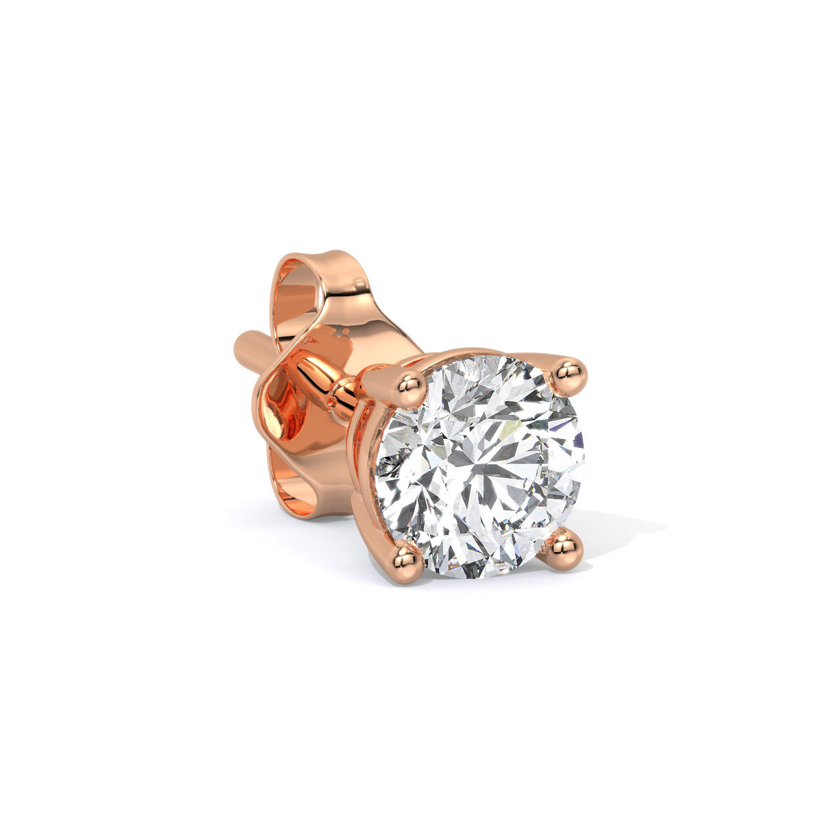 Round-Cut Men's Diamond Stud
