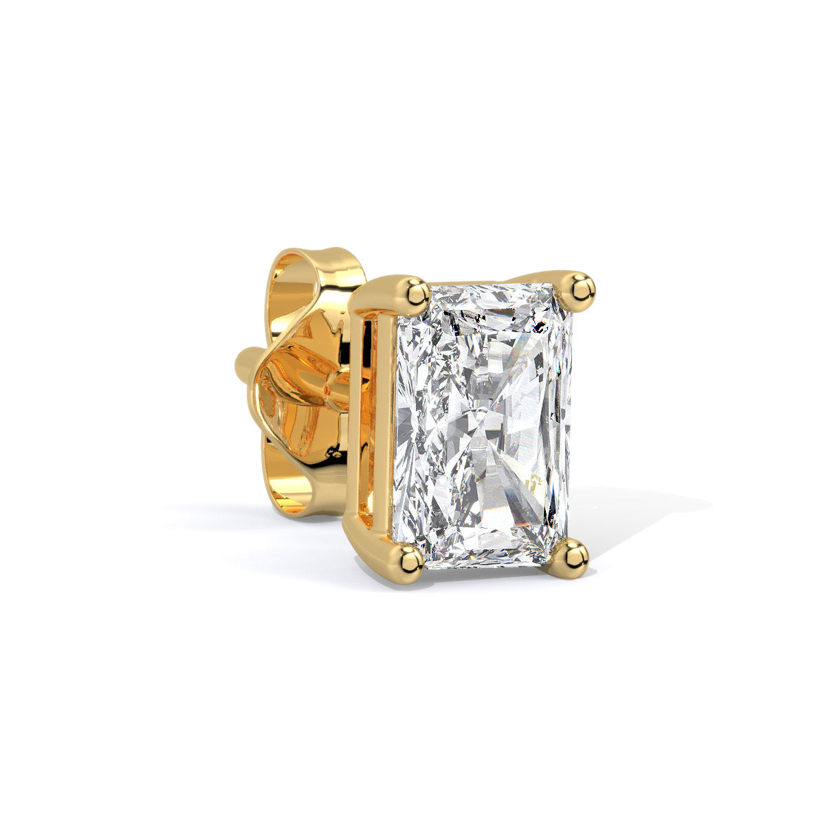 Radiant-Cut Men's Diamond Stud