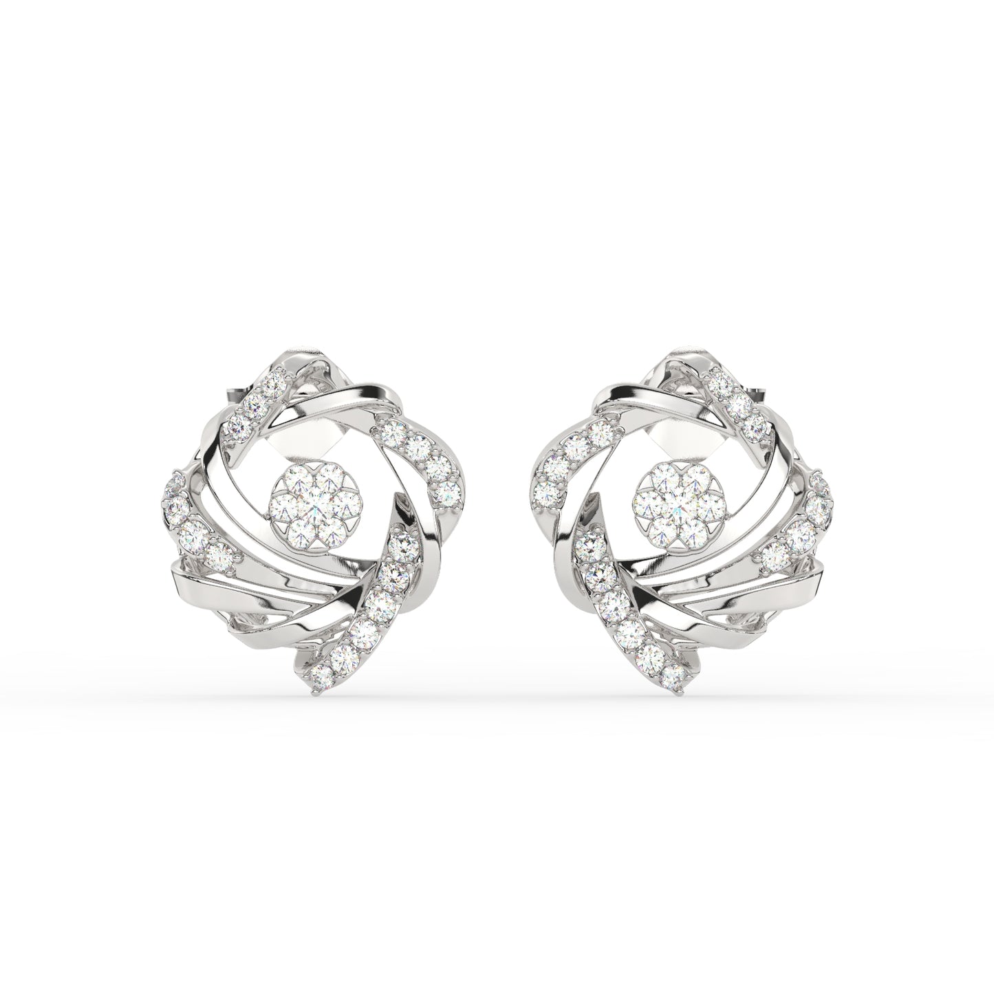 Radiant Swirl Diamond Studs