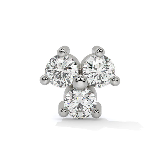 Lustrous Quad Diamond Nose Pin