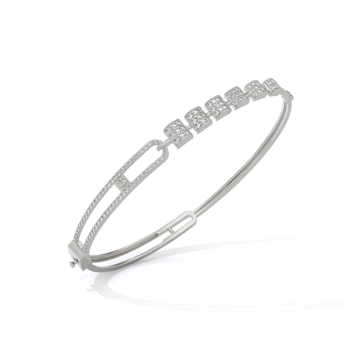 Gleam Line Diamond Connector Bangle