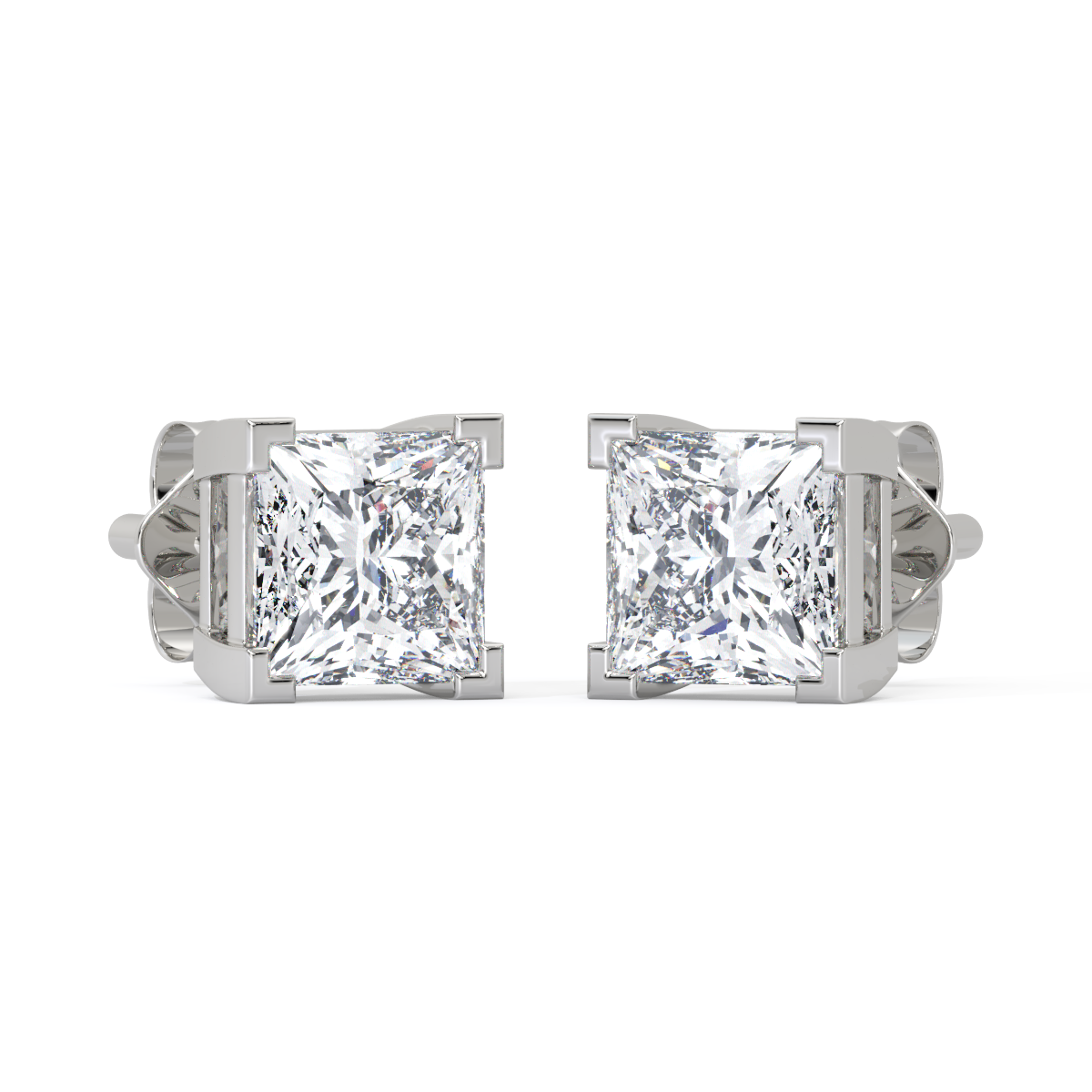 Princess-Cut Diamond Studs