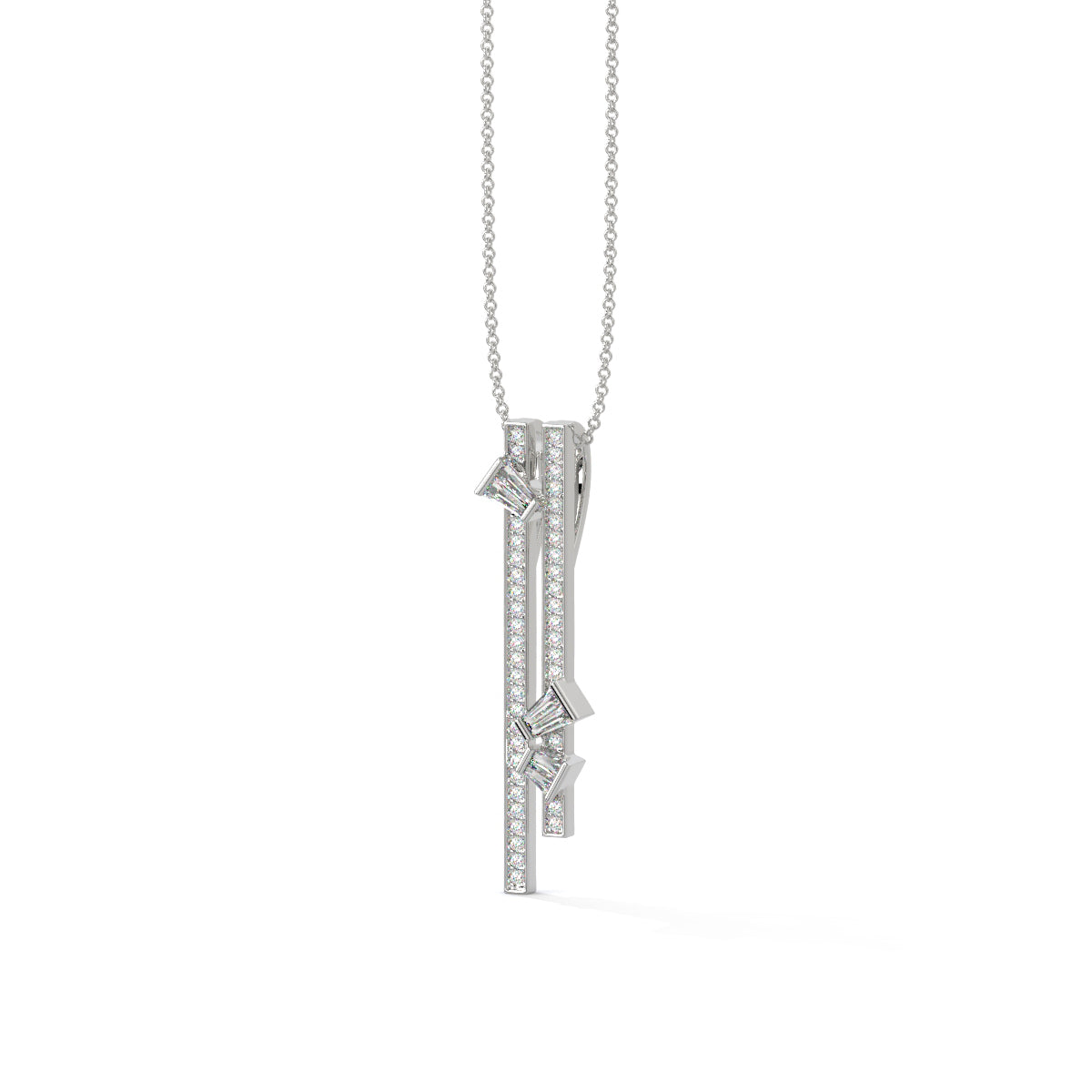 Modern Geometric Diamond Pendant