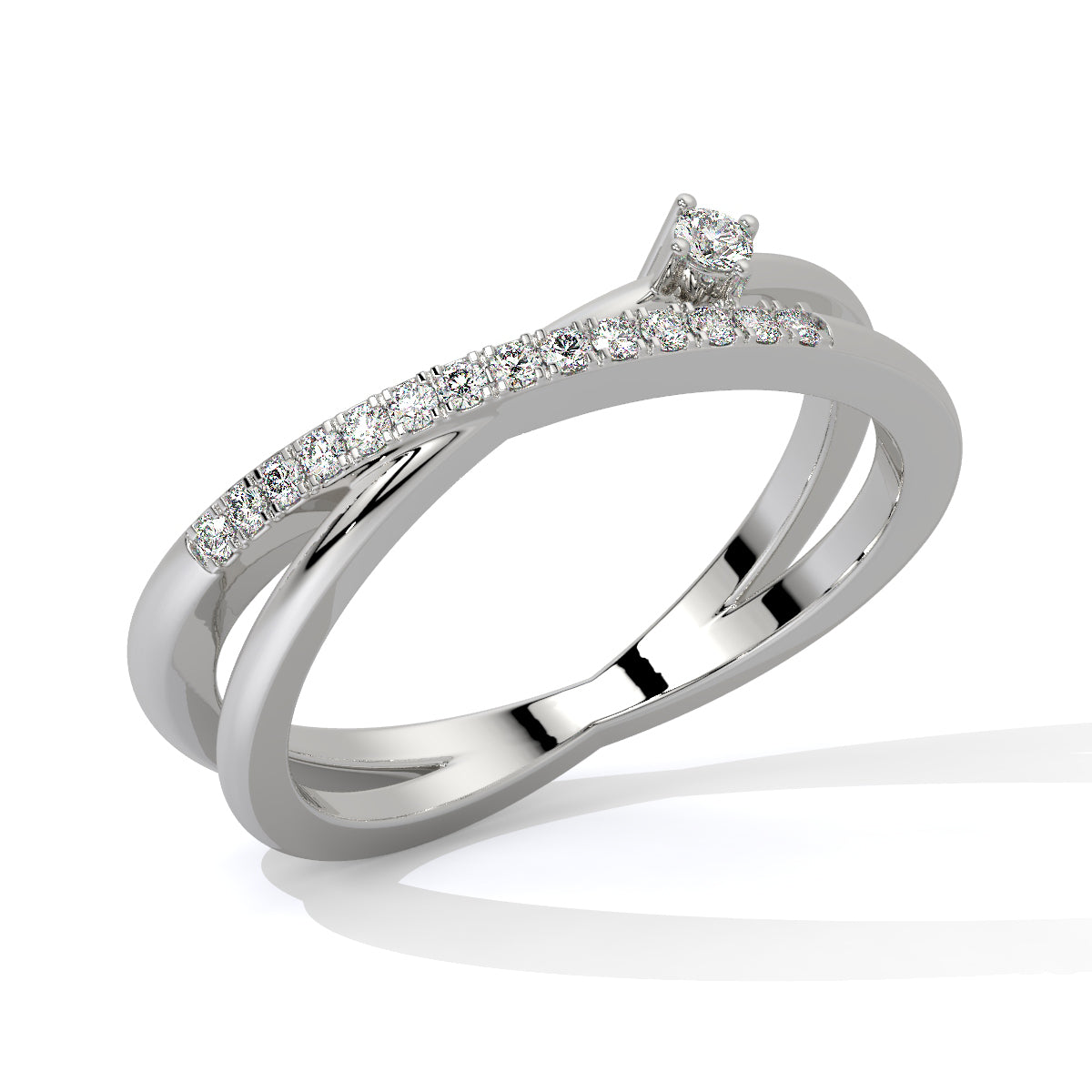 Criss-Cross Charm Diamond Ring