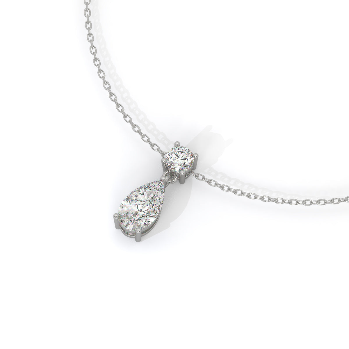 Pear-Cut Diamond Drop Pendant