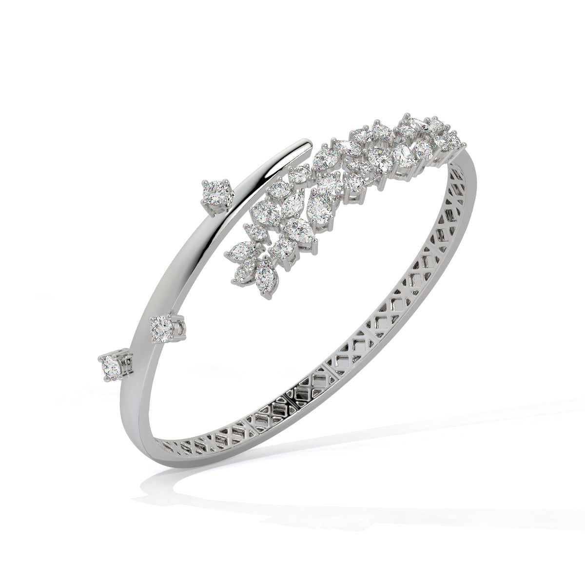 Gilded Blossom Diamond Vine Bangle