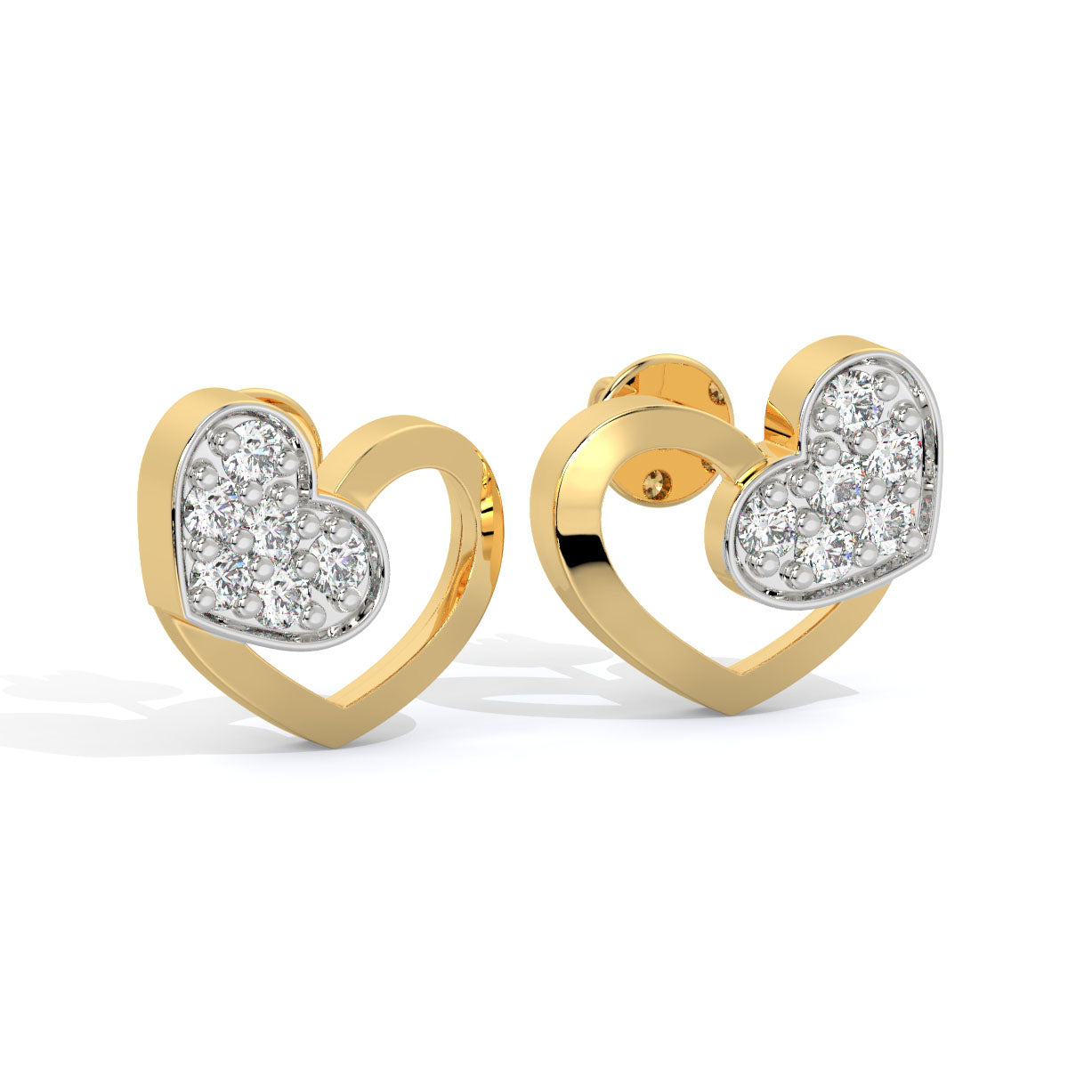 Heartbeat Dual-Tone Diamond Studs