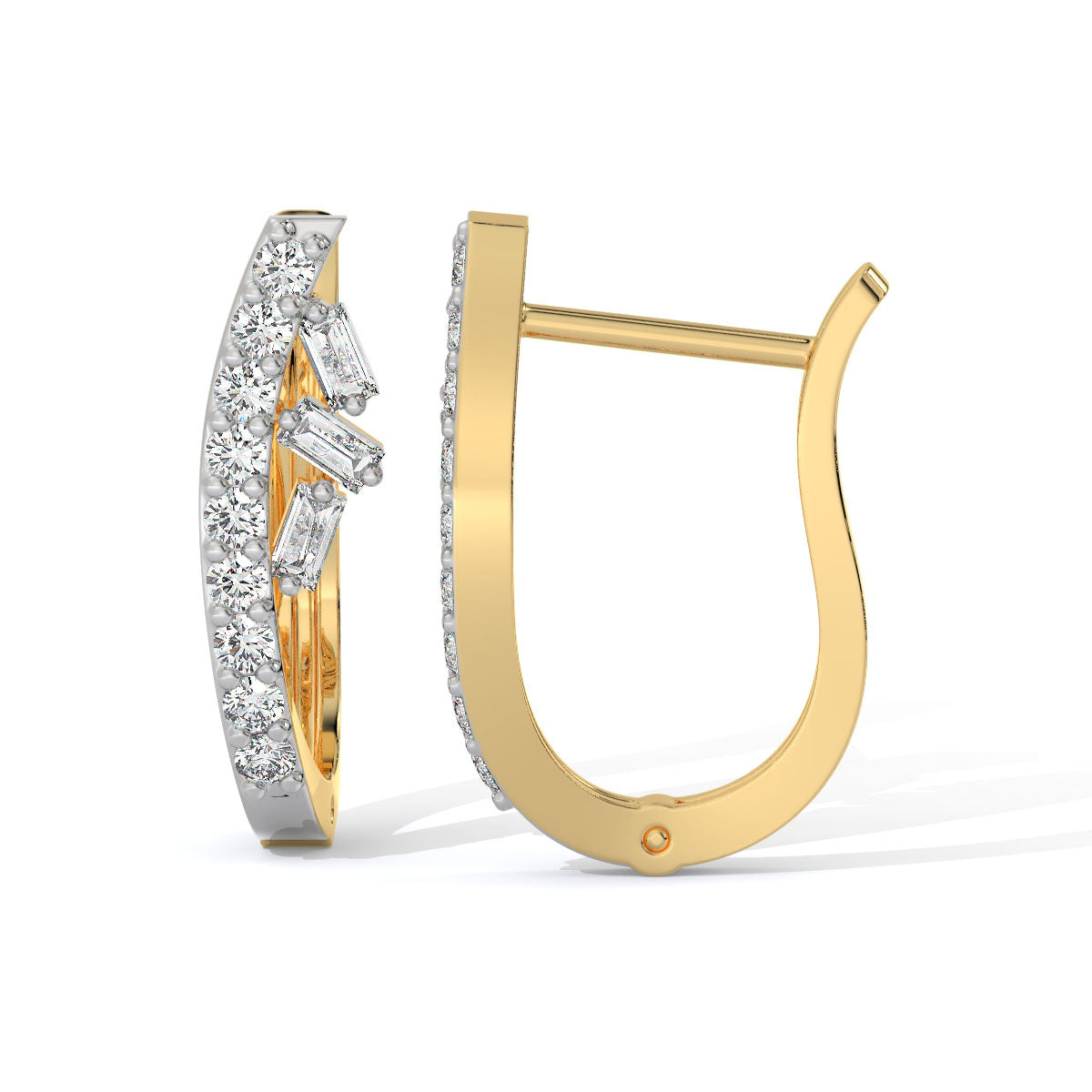 Elegant Curve Diamond Hoops
