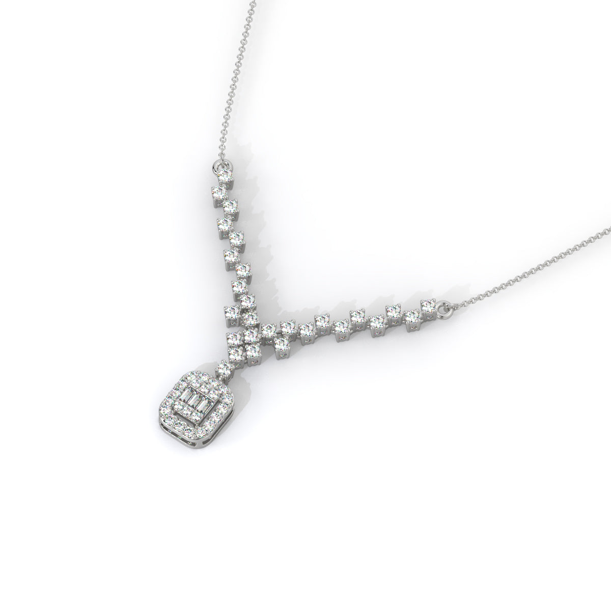 Exquisite Diamond Halo Pendant