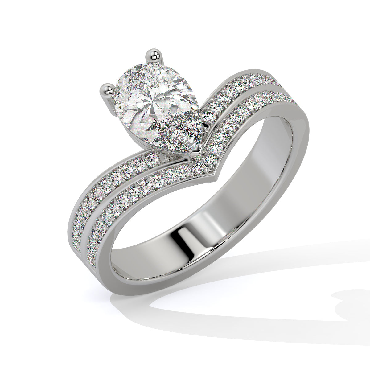Exquisite Pear-Cut Diamond Ring