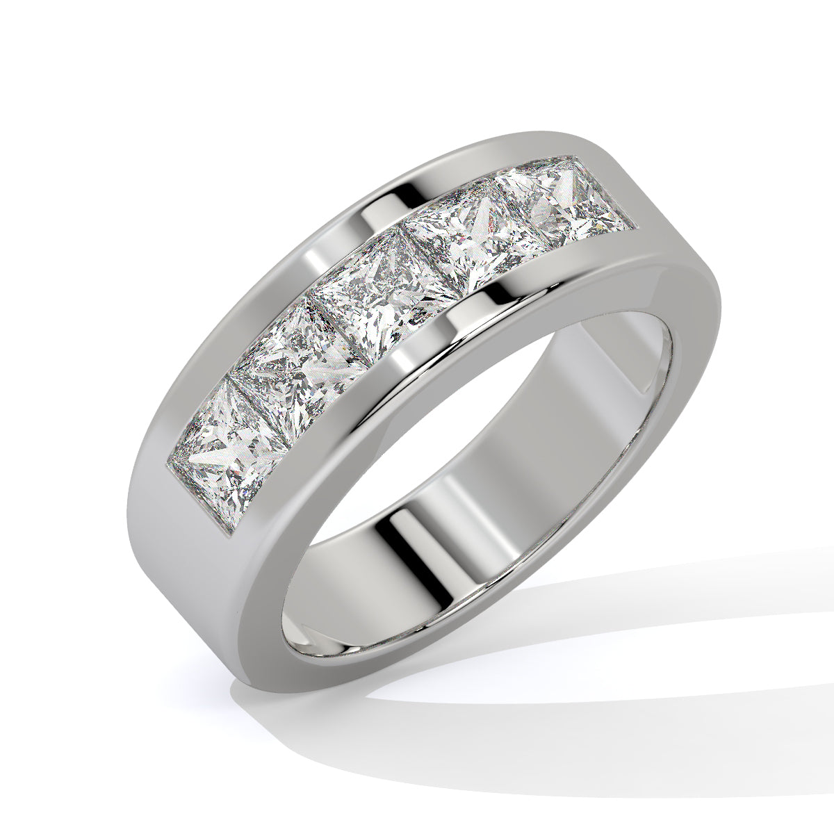 Princess-Cut Diamond Channel-Set Men's Ring