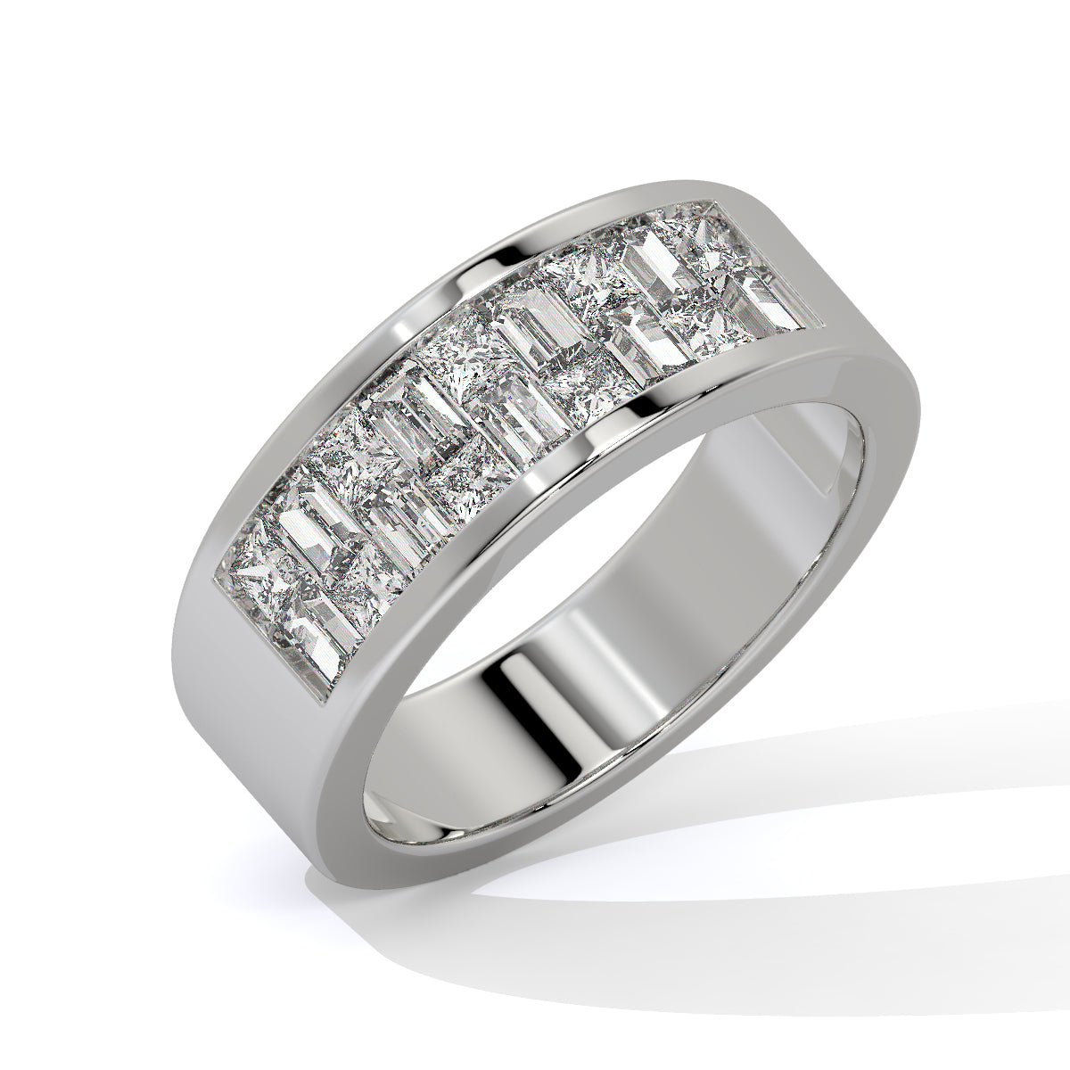 Elegant Diamond Channel-Set Men's Ring