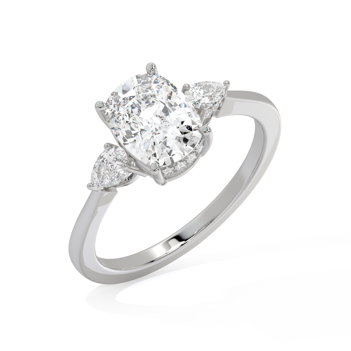 Cushion-Cut Three-Stone Ring