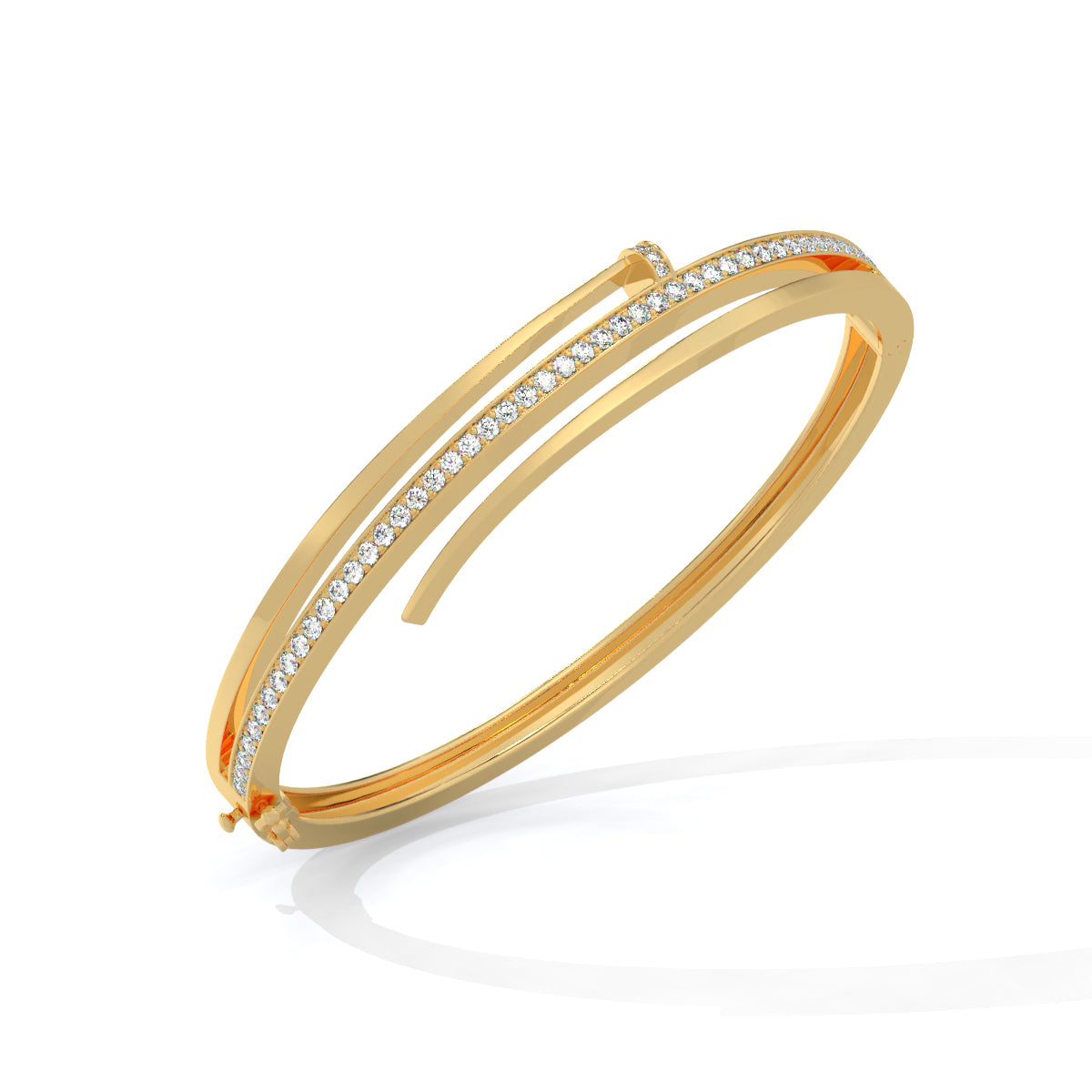 Sleek Contour Diamond Bangle