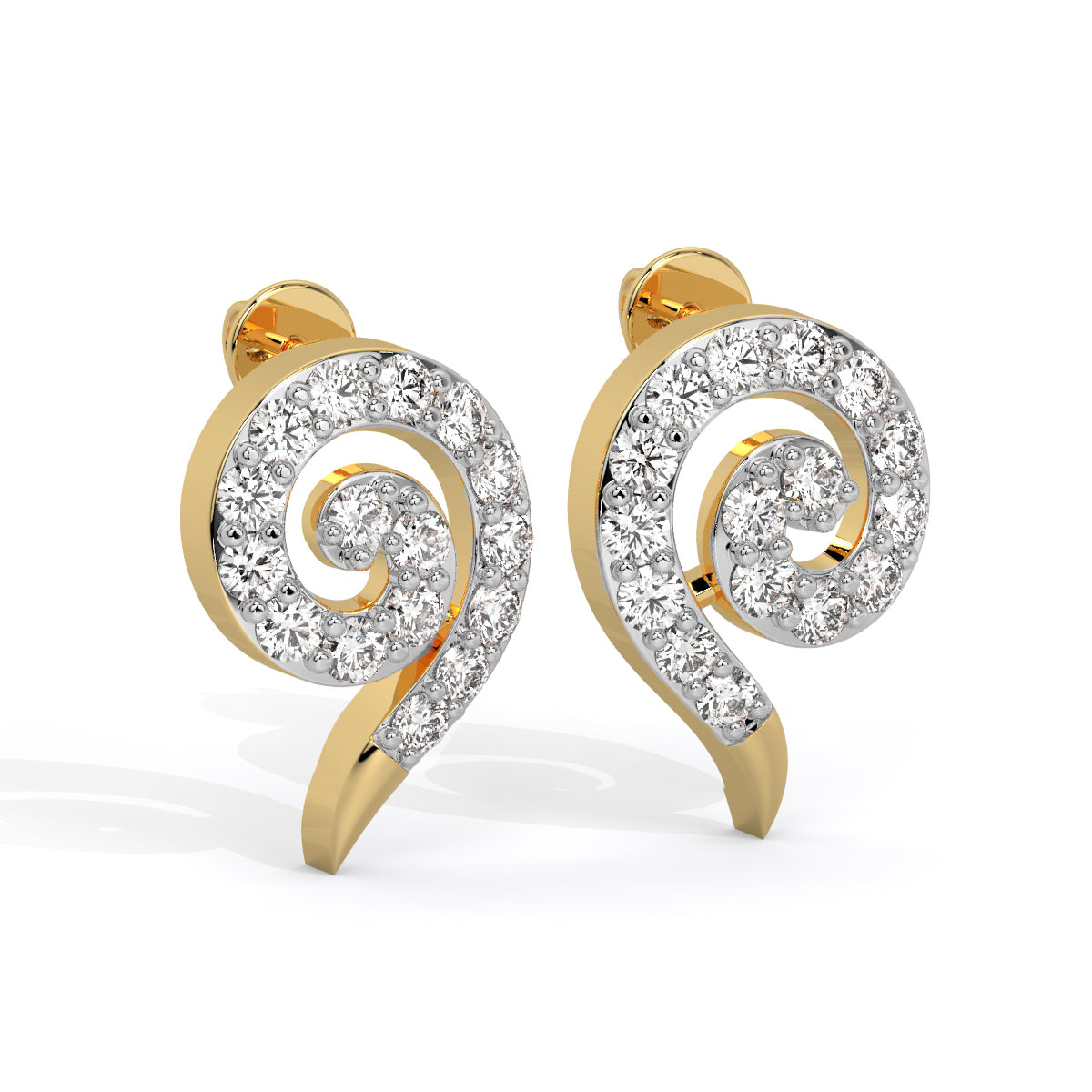 Spiral Gleam Diamond Studs