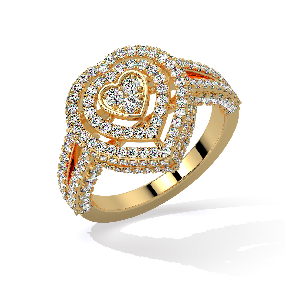 Triple Heart Diamond Ring