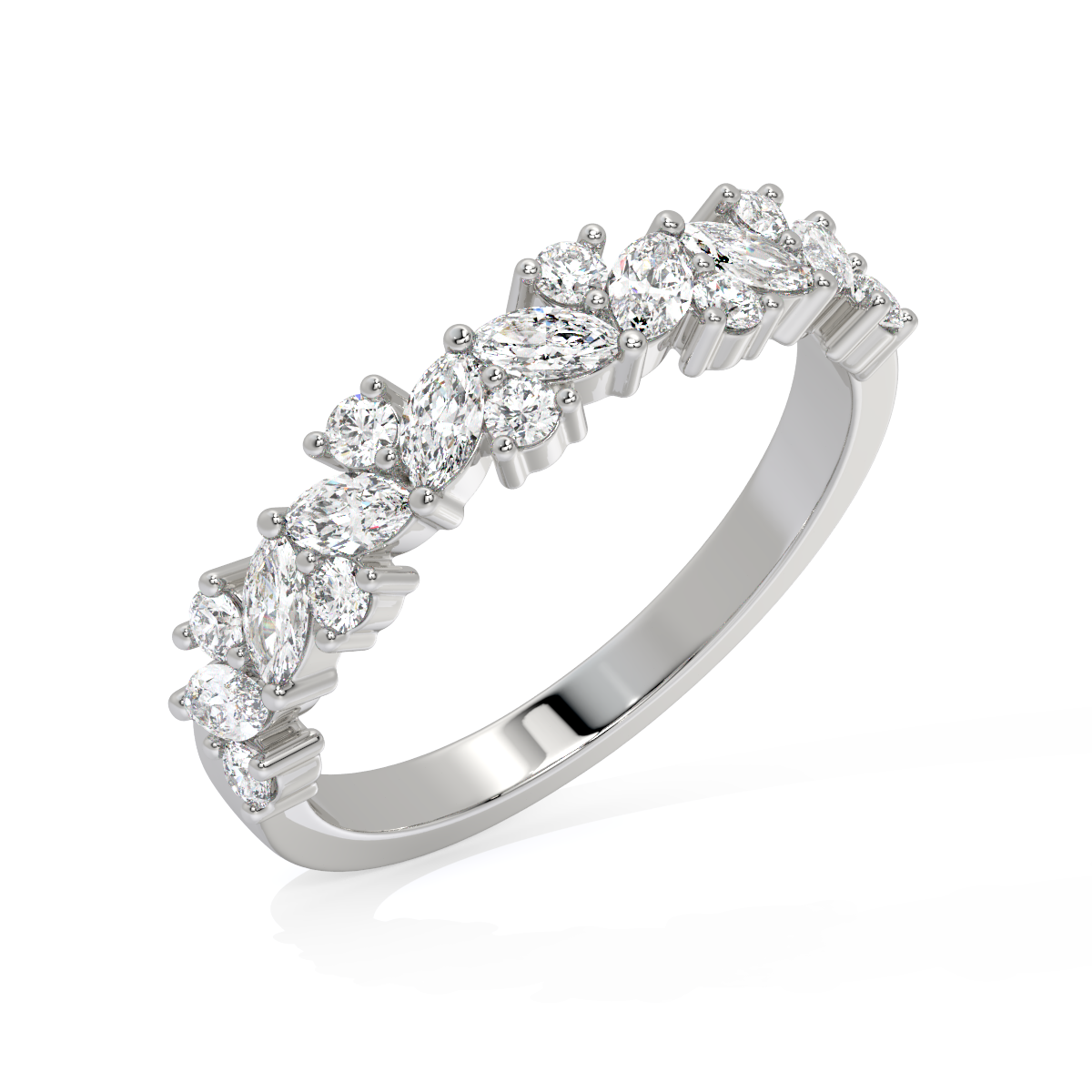 Contour Asymmetrical Diamond Ring