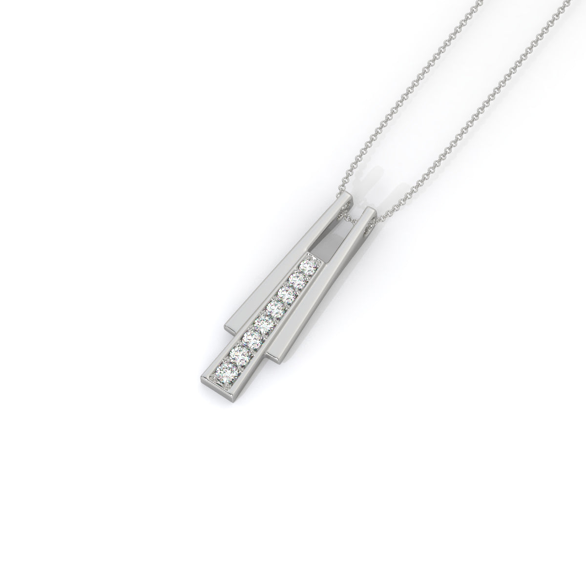 Sleek Elegance Diamond Bar Pendant