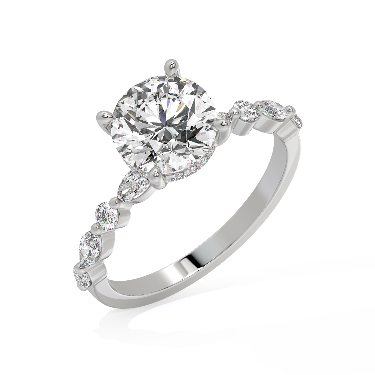 Opaline Bud Diamond Ring